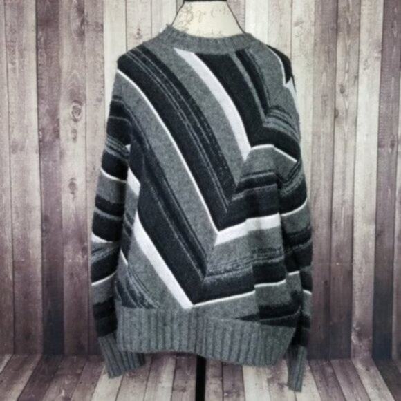 Helmut Lang Ombre Striped Wool Blend Crewneck Sweater NEW Women's Medium - Picture 3 of 7